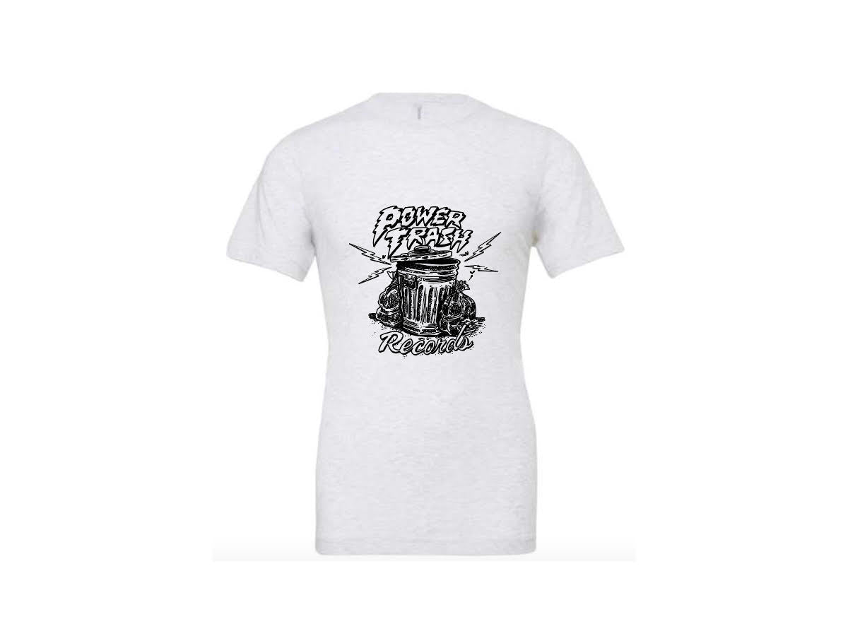Short Sleeve Power Trash Records Shirt - Ash White