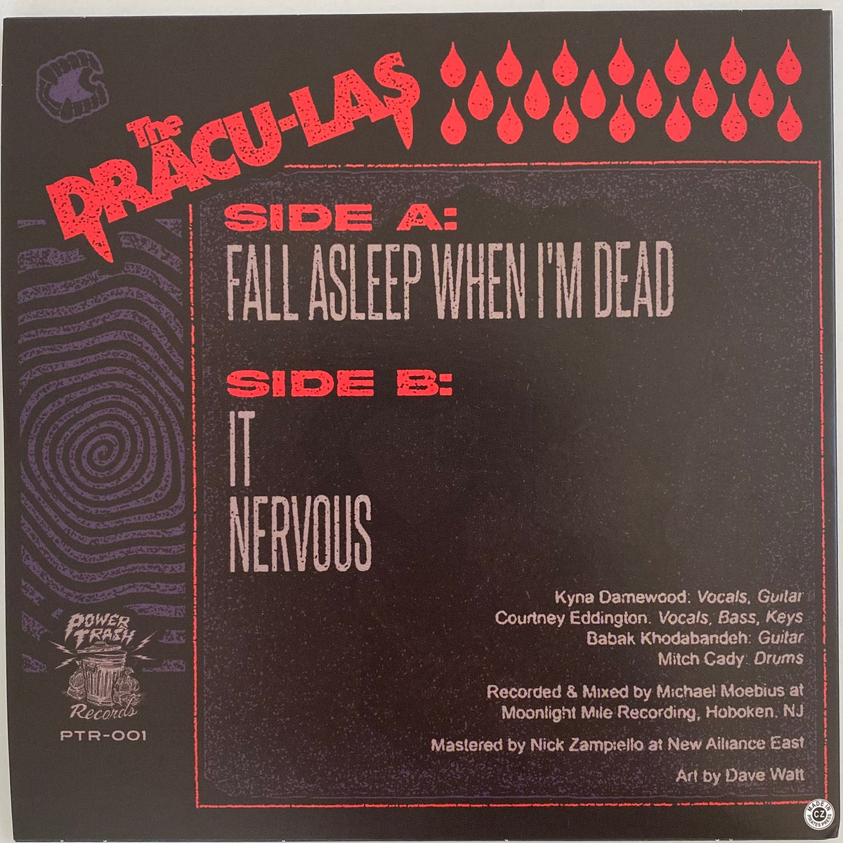 Vinyl record cover with text and logo on a white background