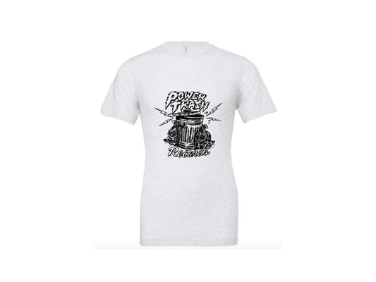 Short Sleeve Power Trash Records Shirt - Ash White