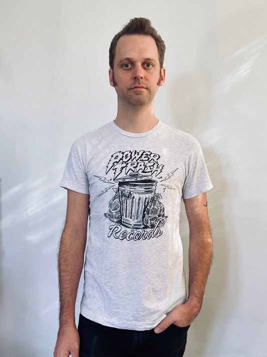 Short Sleeve Power Trash Records Shirt - Ash White